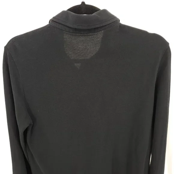 Men's Burberry Brit 100% Cotton Long Sleeve Polo S Black - Picture 6 of 16